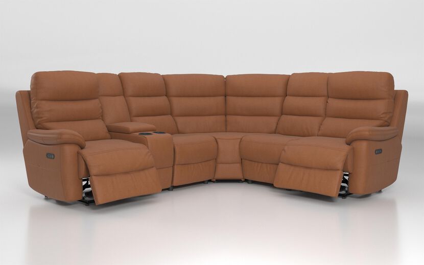 Ossett 2 Corner 2 Power Sofa with Left Hand Facing Console & Head Tilt | Ossett Sofa Range | ScS