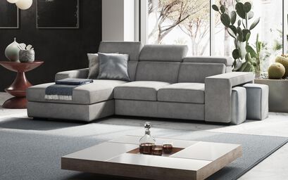 Melizzano 2 Corner 2 with Sofa Bed and Right Hand Facing Chaise with Pockets | Melizzano Sofa Range | ScS