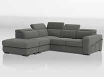 Melizzano 2 Corner 2 with Sofa Bed and Left Hand Facing Chaise with Pockets & Ottoman | Melizzano Sofa Range | ScS