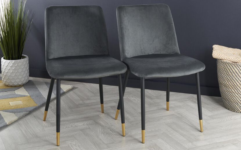 Montero Pair of Grey Dining Chairs | Montero Furniture Range | ScS