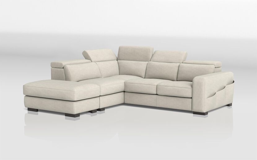 Melizzano 2 Corner 2 with Sofa Bed and Left Hand Facing Chaise with Pockets & Ottoman | Melizzano Sofa Range | ScS