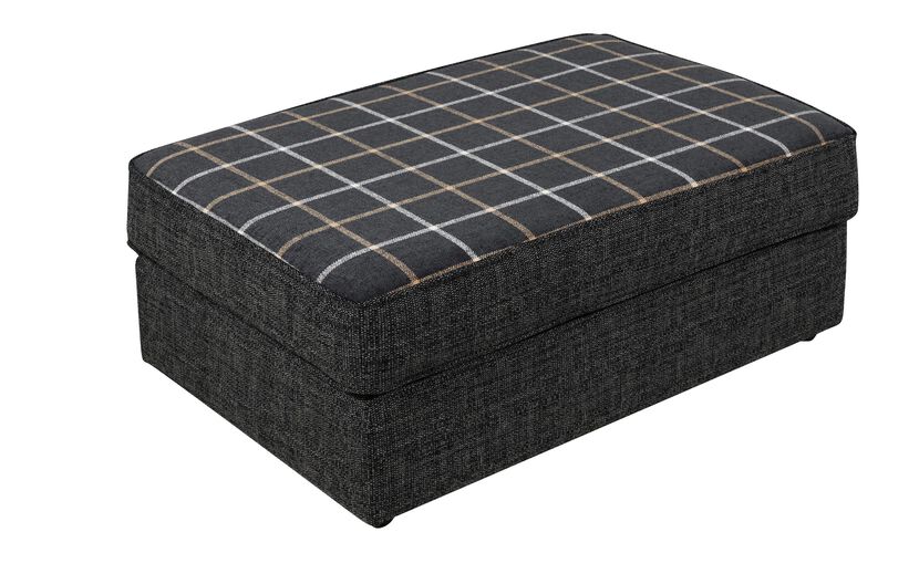 Theo Fabric Patterned Top Banquette Footstool | Theo Sofa Range | ScS