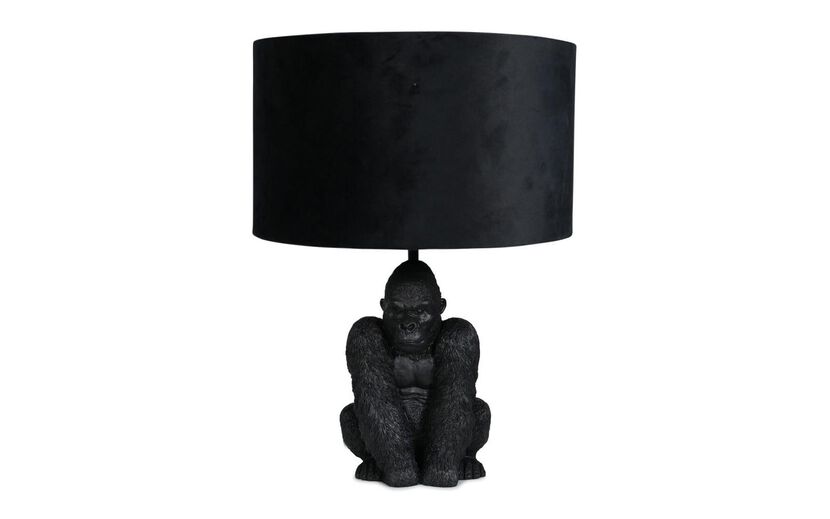 King Gorilla Black Table Lamp with Black Velvet Shade | Lighting | ScS