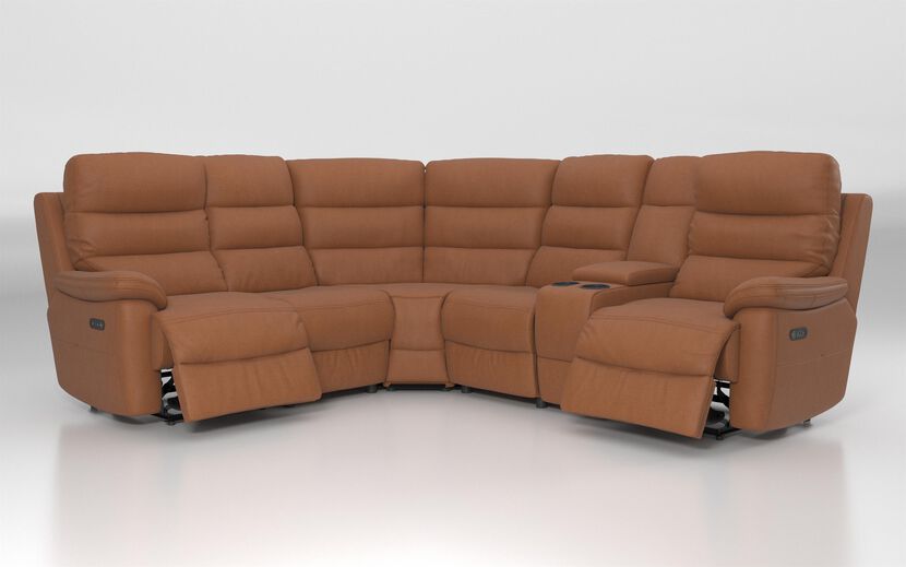 Ossett 2 Corner 2 Power Sofa with Right Hand Facing Console & Head Tilt | Ossett Sofa Range | ScS