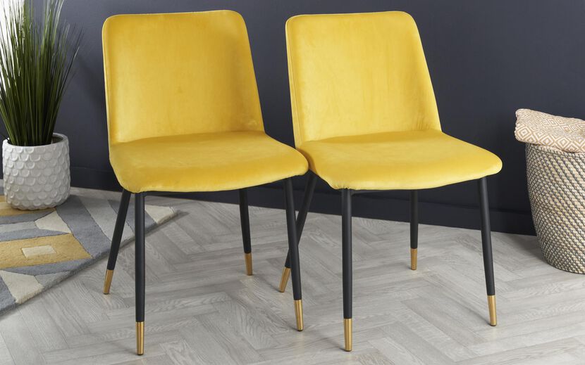 Montero Pair of Mustard Dining Chairs | Montero Furniture Range | ScS