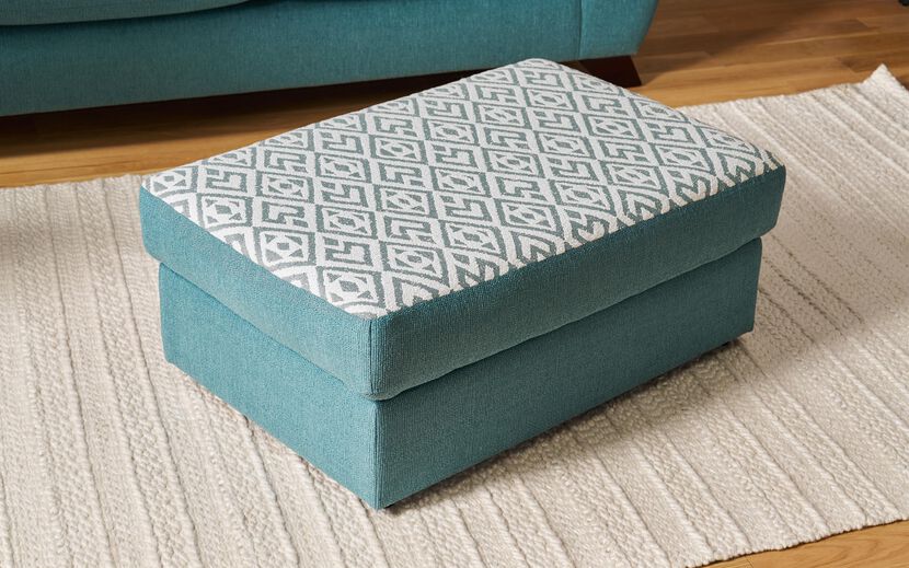 Living Aspen Fabric Pattern Top Banquette Footstool | Big Brands | ScS