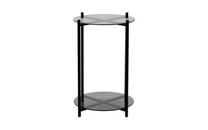 Achimenes Table with 2 Round Trays - Glass/Black | Occasional Furniture | ScS