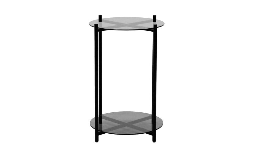 Achimenes Table with 2 Round Trays - Glass/Black | Occasional Furniture | ScS