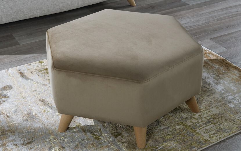 Odette Hexagonal Plain Top Footstool | Odette Sofa Range | ScS