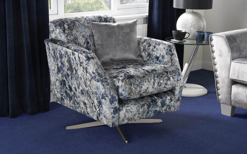 Living Esme Fabric Patterned Swivel Chair | Esme Sofa Range | ScS