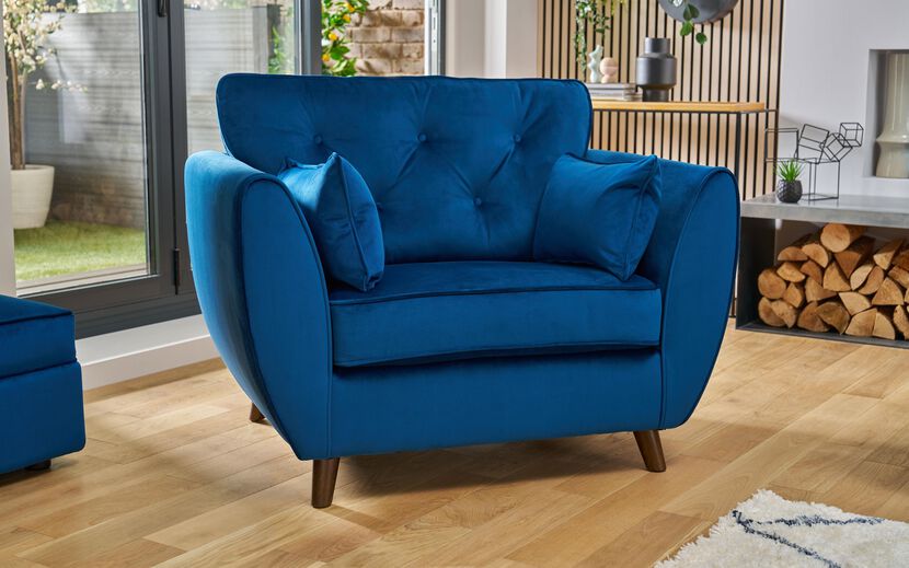 Hoxton Compact Velvet Snuggle Chair | Hoxton Sofa Range | ScS