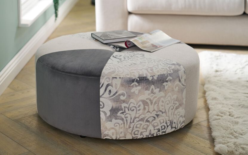 Living Nancy Fabric Circular Footstool | Nancy Sofa Range | ScS