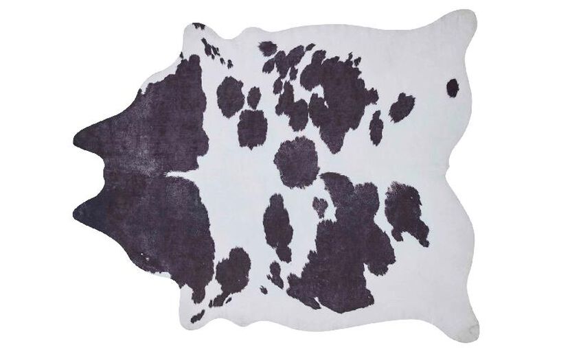 Faux Cow Print Black and White Rug | Rugs | ScS