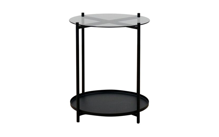 Achimenes Table with 2 Round Trays - Glass/Black | Occasional Furniture | ScS