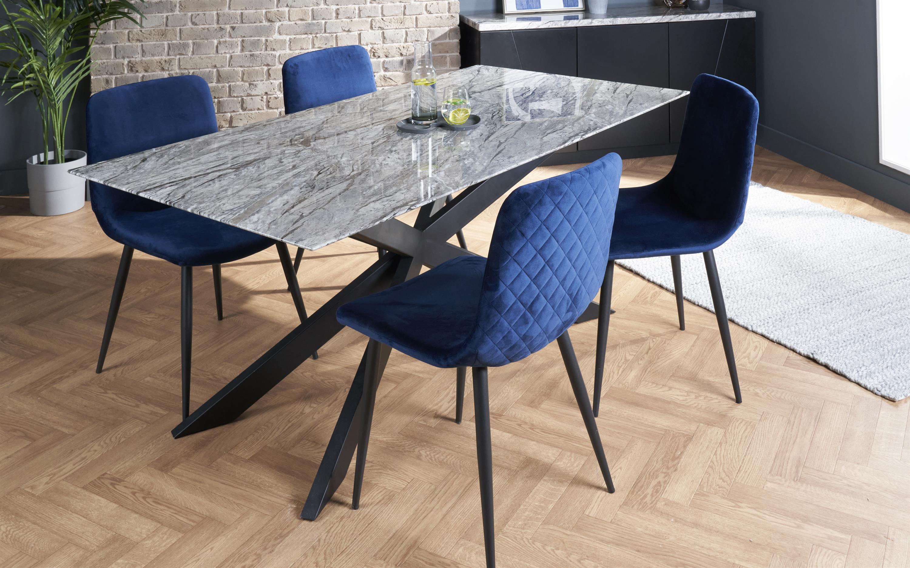 grey blue dining table